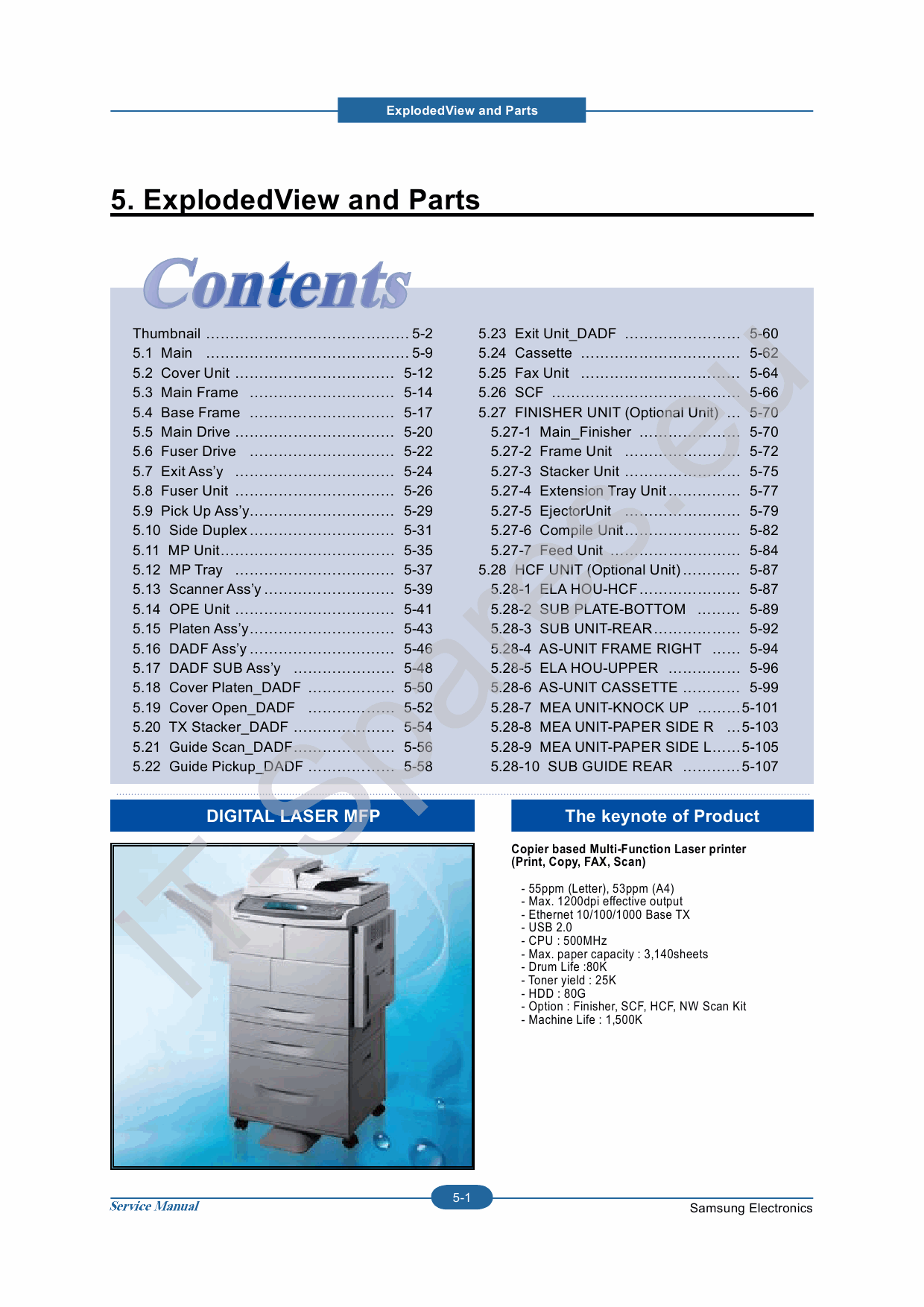 Samsung Digital-Laser-MFP SCX-6555N Parts Manual-1